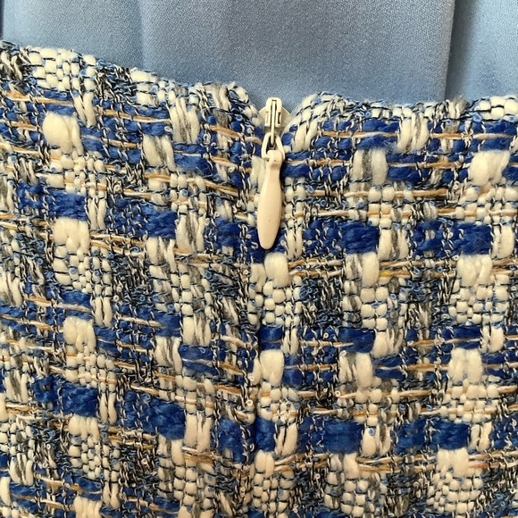 KAFFE Regatta/White Boucle Tweed Pencil Skirt Size 36 - Picture 7 of 15